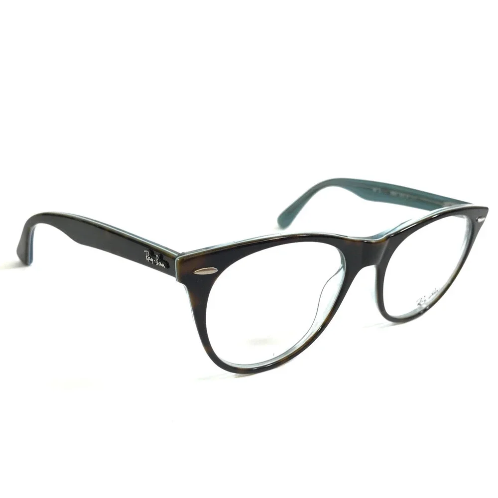 Ray-Ban Eyeglasses Frames RB2185-V 5883 Blue Tortoise Round Full Rim 52-18-145